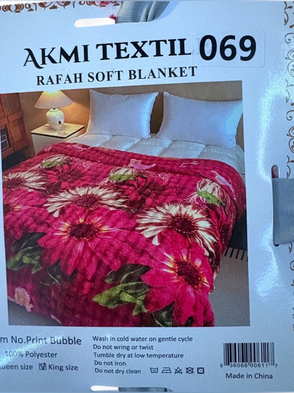 king size Soft Blanket - Hot Pink Floral